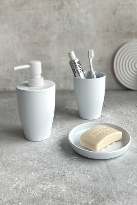 Pure 3'lü Banyo Seti - Beyaz - Primanova