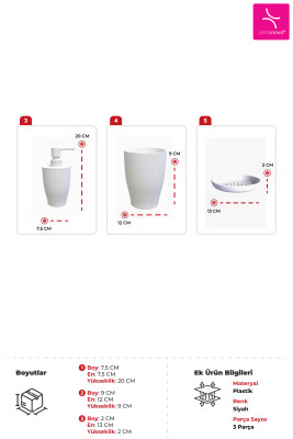 Pure 3'lü Banyo Seti - Beyaz - 3