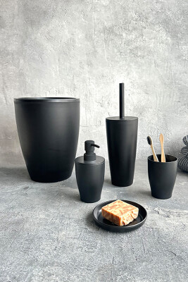 Pure Banyo Seti 5'li - Siyah - Primanova