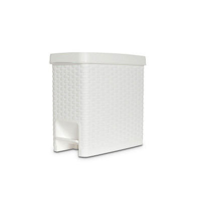 Rattan Pedallı Kova Beyaz - Primanova