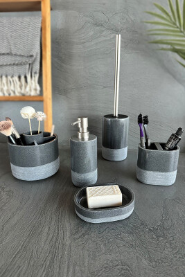 Reve Banyo Seti 5 Parça - Gri - 2