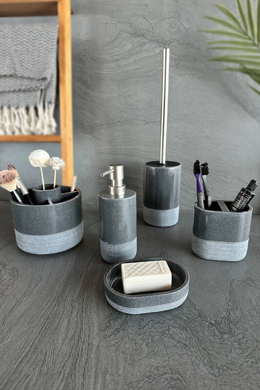 Reve Banyo Seti 5 Parça - Gri - 2