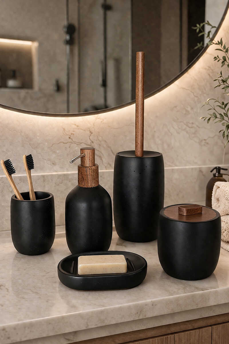 Rush 5 Parça Banyo Seti - Siyah