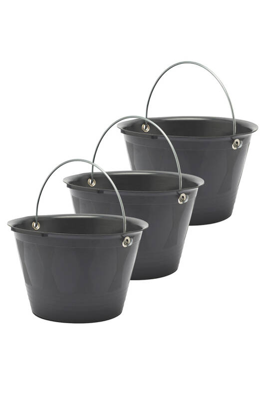 Saplı Kova-Gri 3'Lü Set - 1