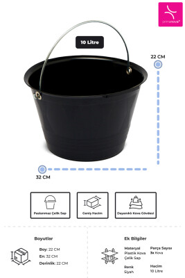 Saplı Kova-Siyah 3'Lü Set - Primanova (1)