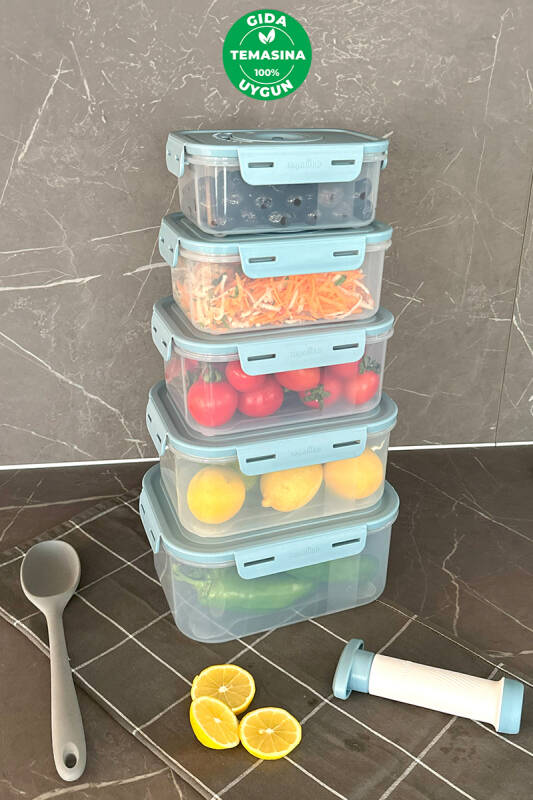 Seoul Vakumlu Taze Ürün Saklama Kabı 6'lı Set - 1
