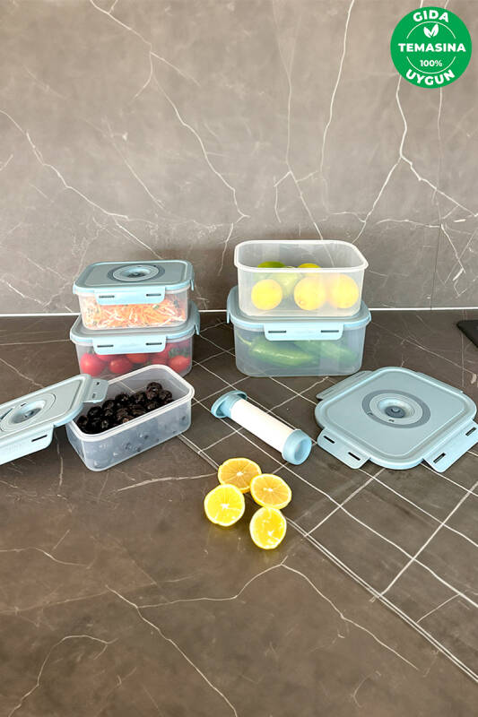 Seoul Vakumlu Taze Ürün Saklama Kabı 6'lı Set - 7
