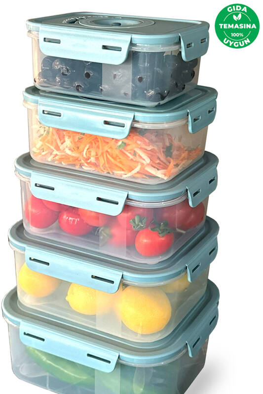Seoul Vakumlu Taze Ürün Saklama Kabı 6'lı Set - 8