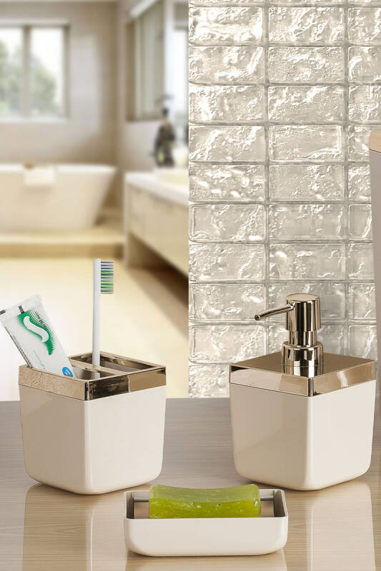 Toskana Banyo Seti / Bej-Altın Çerçeve - 2