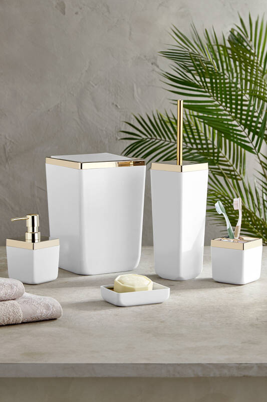 Toskana Banyo Seti / Beyaz-Altın Çerçeve - 1