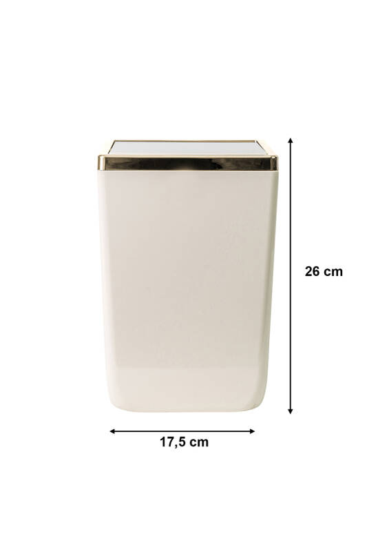 Toskana Çöp Kovası 6 Lt Bej Altın - 3