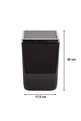 Toskana Çöp Kovası 6 Lt Şeffaf Siyah - 2