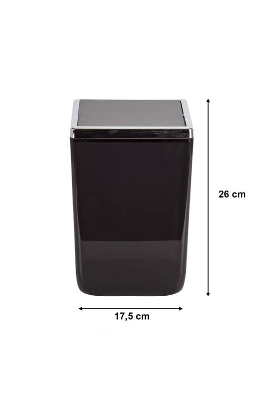 Toskana Çöp Kovası 6 Lt Şeffaf Siyah - 2