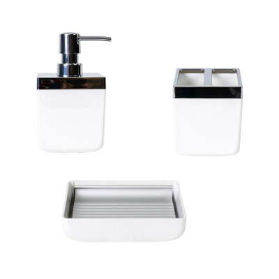 Toskana Banyo Seti 3'lü - Beyaz - Primanova