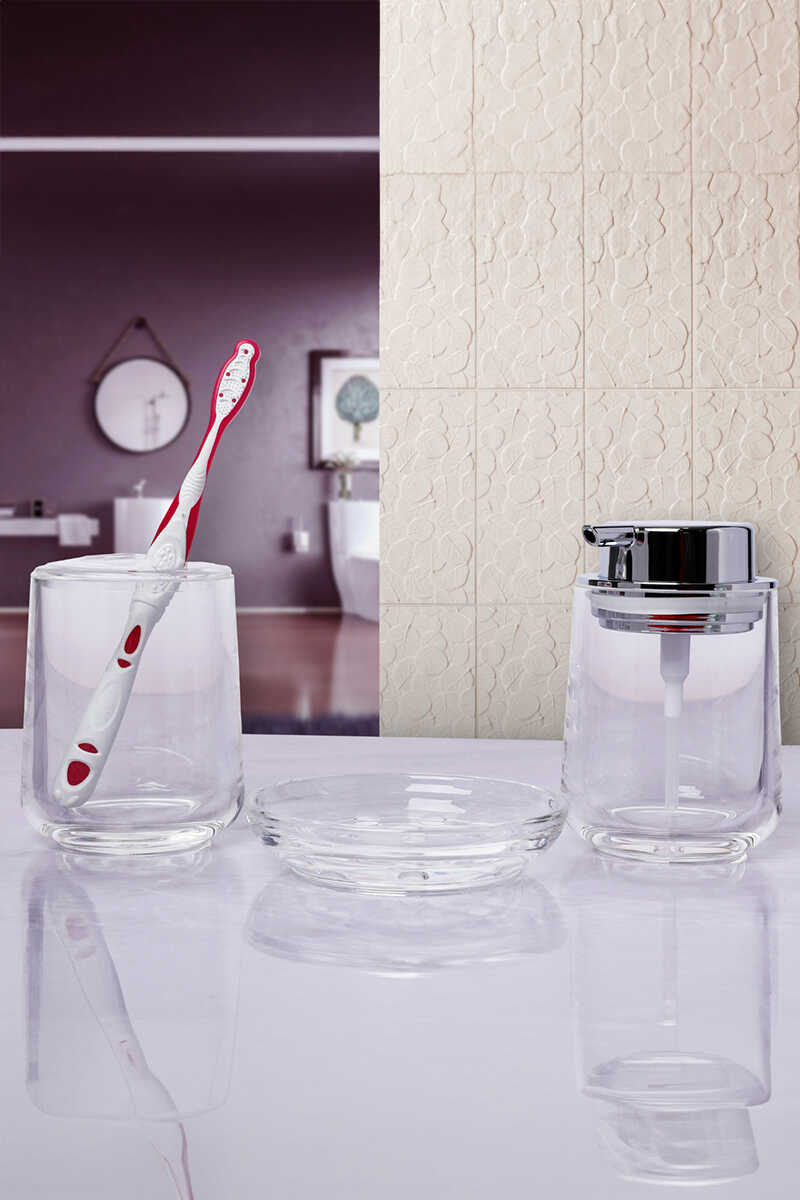 Vetro 3'lü Banyo Seti - Şeffaf