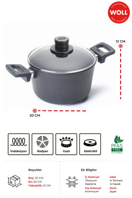 Nowo Tıtanıum Derin Tencere Ø20 / Derinlik 12Cm İndüksiyon - 3