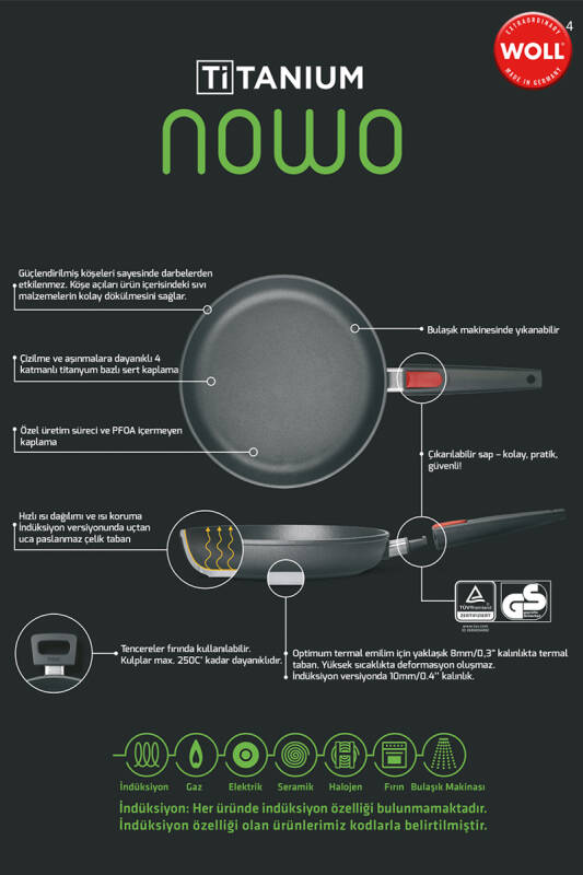 Nowo Tıtanıum Sığ Tencere Ø32 / Derinlik 8Cm Nt - 6