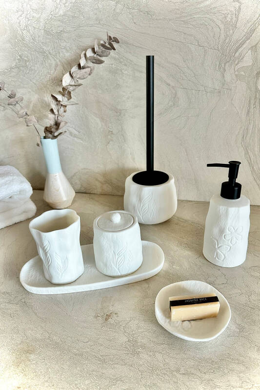 Yonna 6'lı Banyo Seti - Beyaz - 1