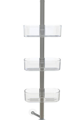 YÜKSEKLİK AYARLI OVAL BANYO RAFI 3LÜ-ŞEFFAF - Primanova