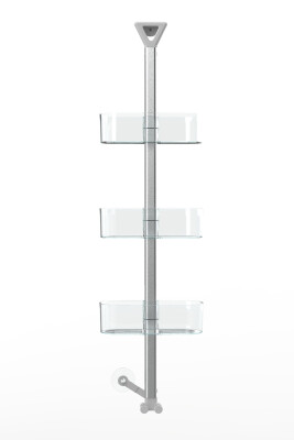 YÜKSEKLİK AYARLI OVAL BANYO RAFI 3LÜ-ŞEFFAF - 3