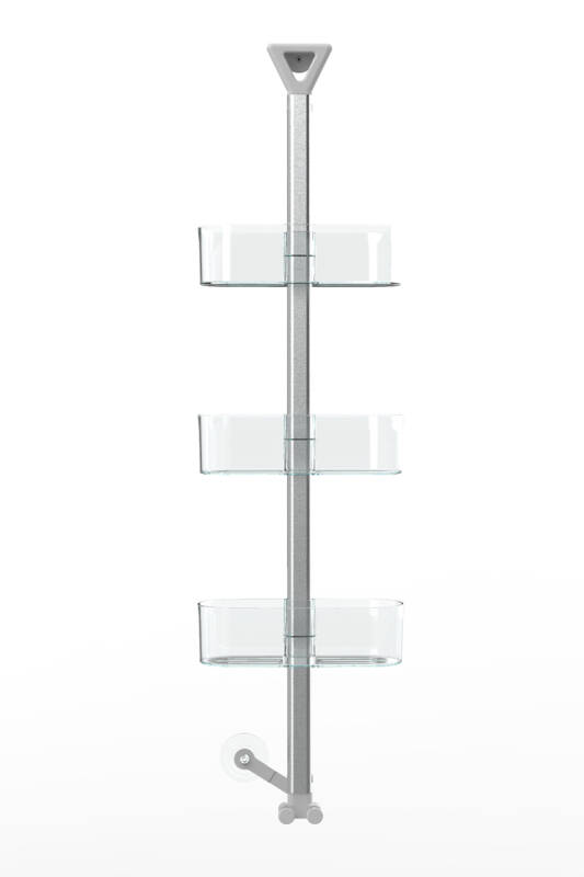 YÜKSEKLİK AYARLI OVAL BANYO RAFI 3LÜ-ŞEFFAF - 3